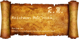 Reichman Mónika névjegykártya
